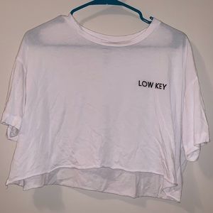 Aerie Real Soft Low Key cropped embroidered tee